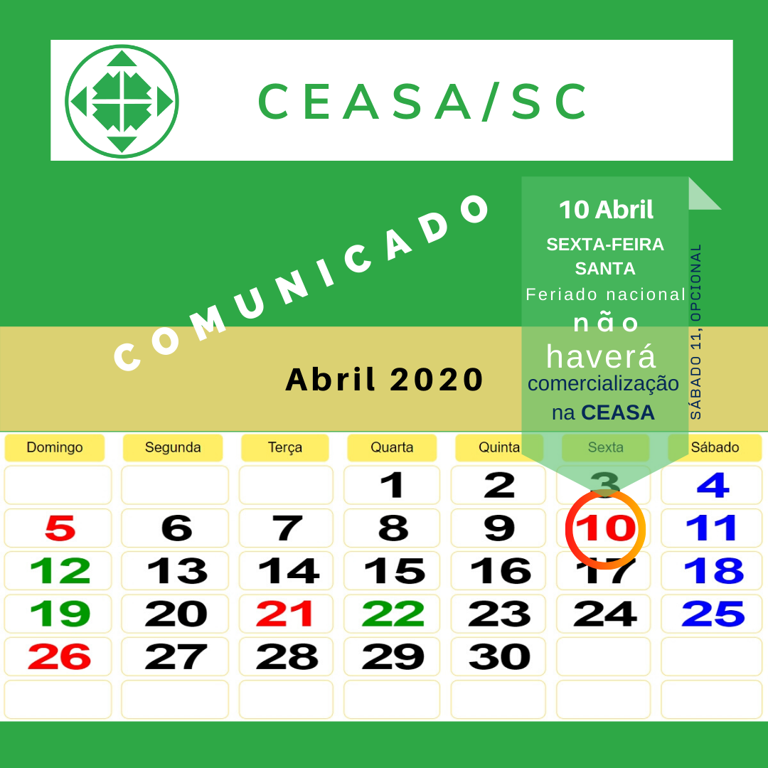 COMUNICADO SEXTA FEIRA SANTA 10 ABRIL